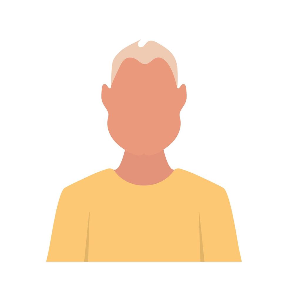 Blond boy in a yellow T-shirt. Blond man avatar. Vector. vector