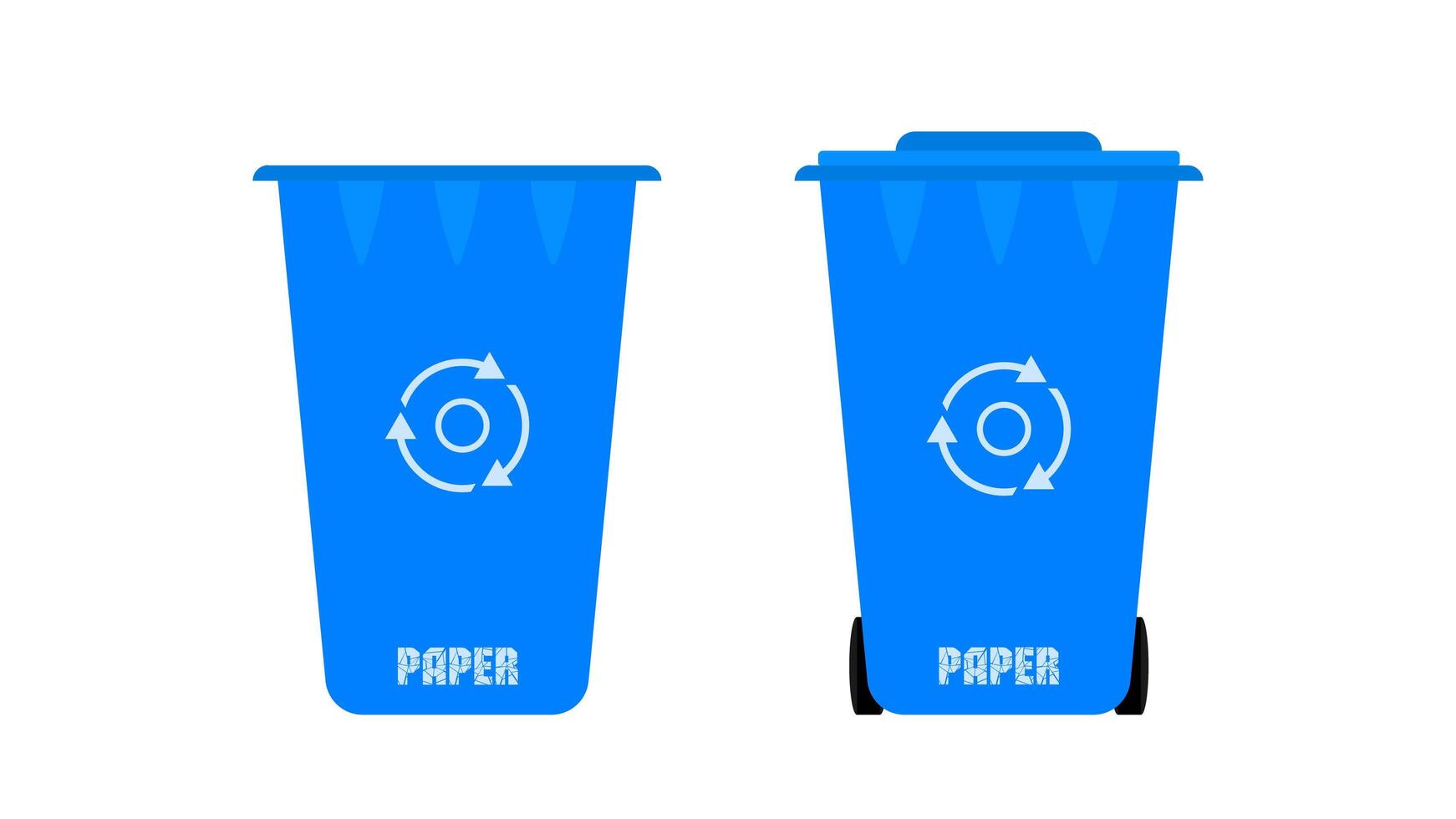 Blue trash can in a flat style. Waste bin for organics. ECO concept. Vector. vector