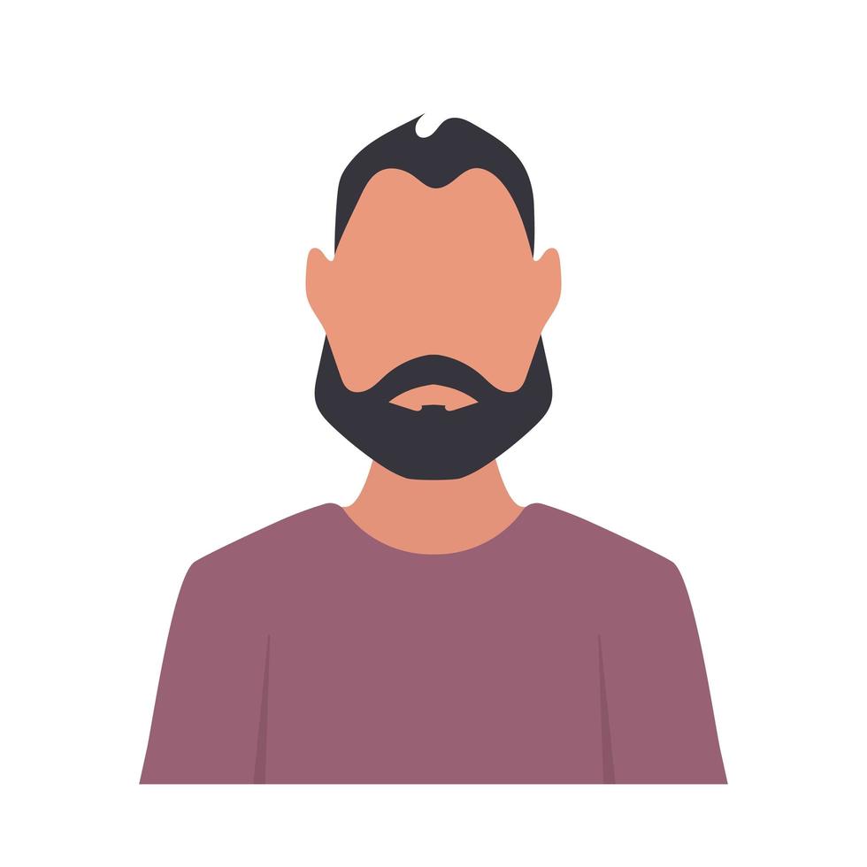 Avatar of a man with a beard. Guy with a beard in a flat style. Vector. vector