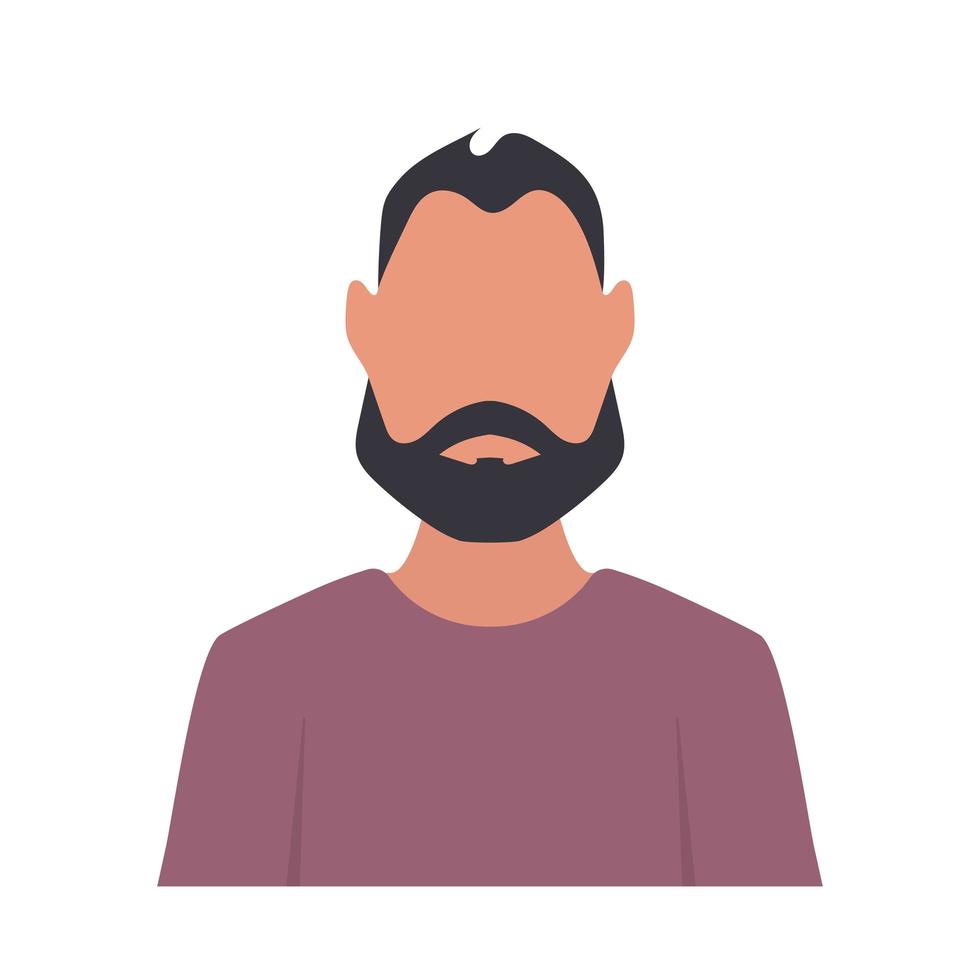 avatar de un hombre con barba. chico con barba en un estilo plano. vector. vector