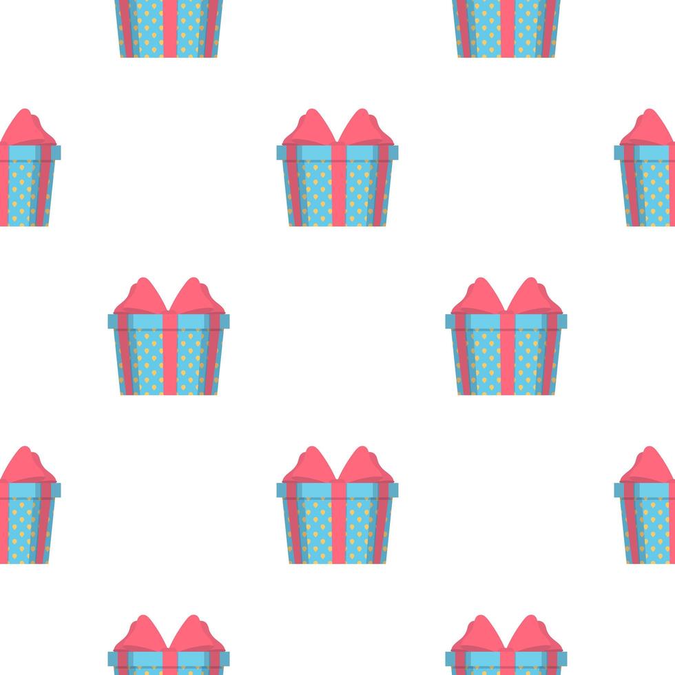 Seamless pattern with a gift. Background with a gift box. Suitable for backgrounds, cards and wrapping paper. Good on the topic of New Years, birthday and Valentine's Day. Vector. vector