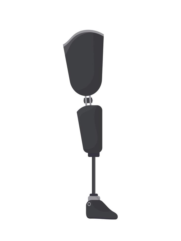 Leg implant. Human leg prosthesis. Isolated. . vector