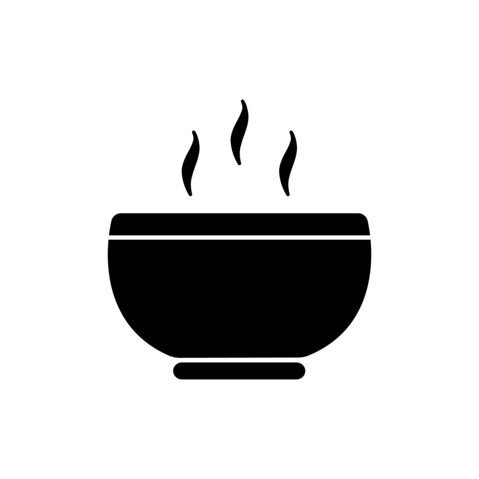 icono de vector de comida de sopa, símbolo de comida caliente