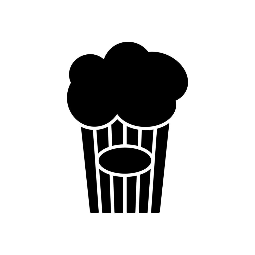 Black popcorn icon vector