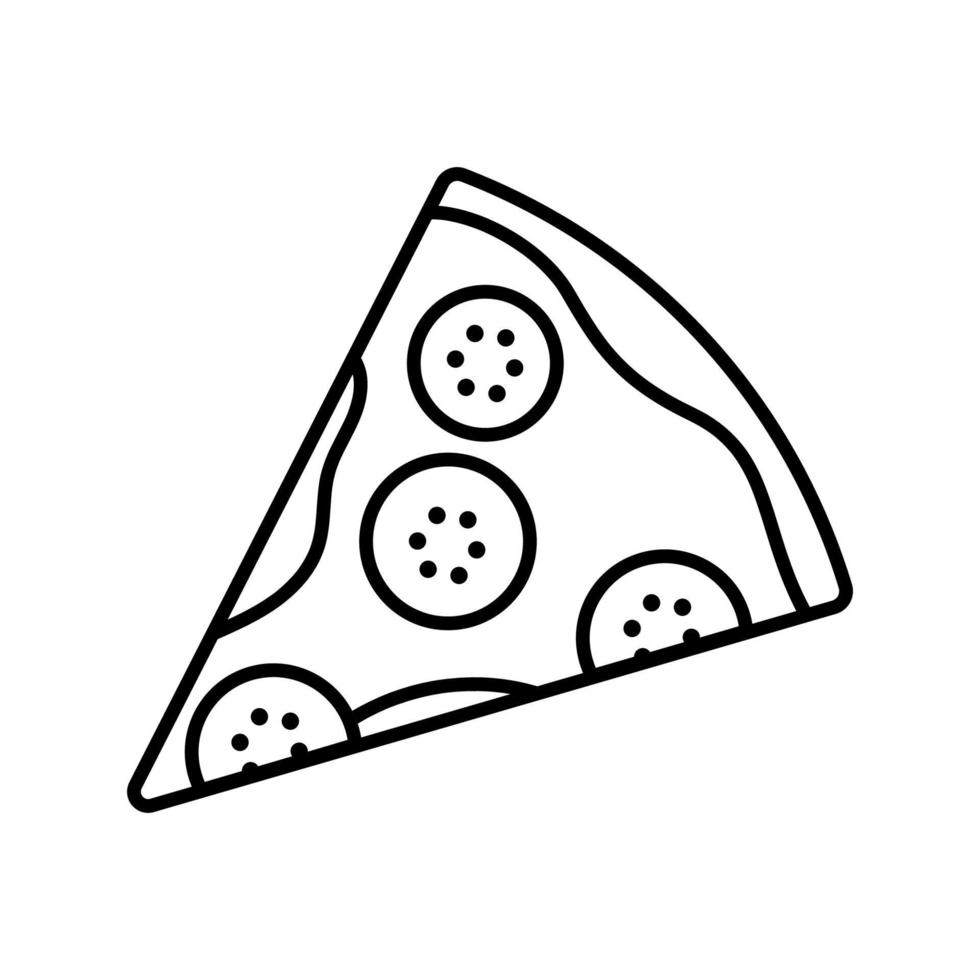 icono de contorno de pizza vector