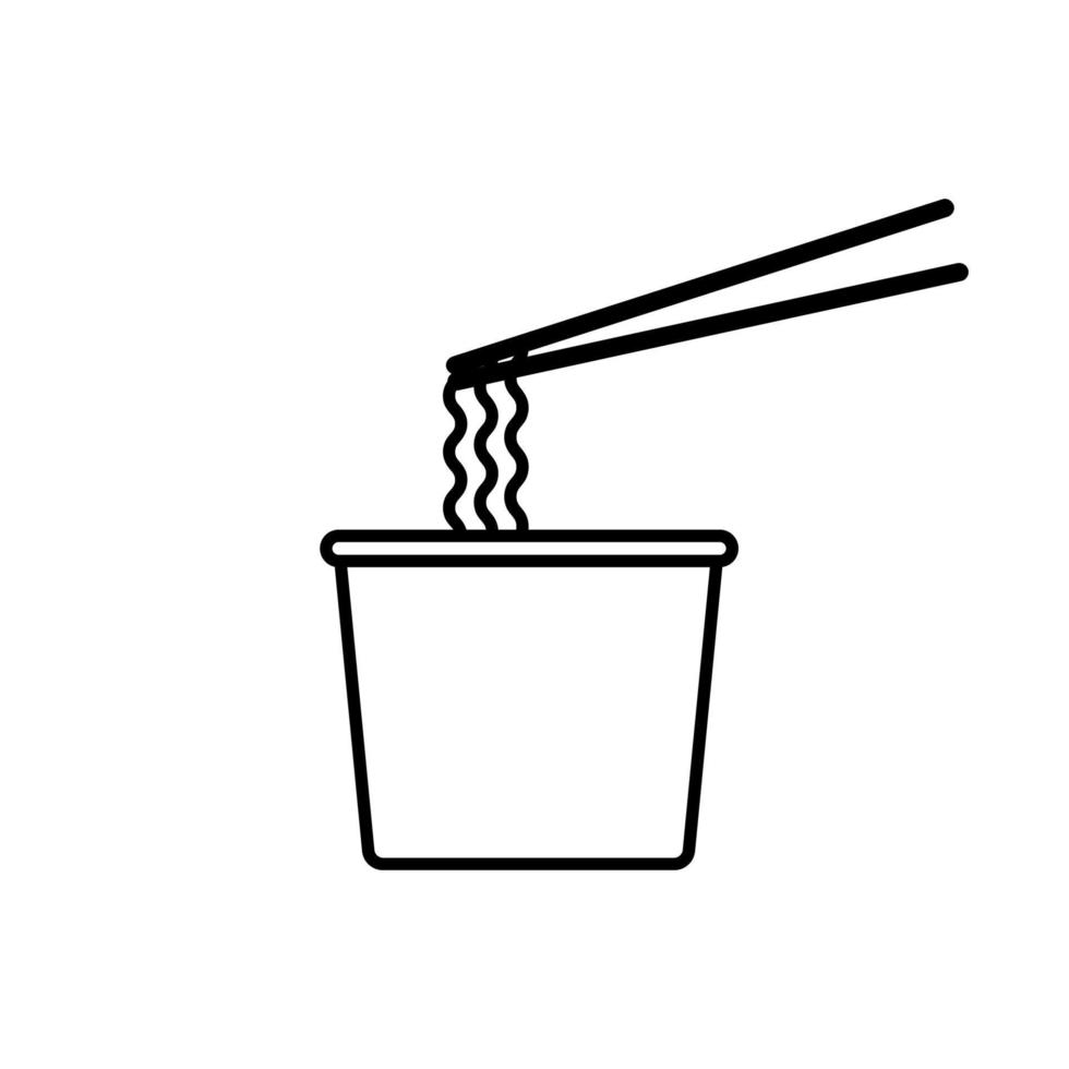 Noodle cup icon outline vector