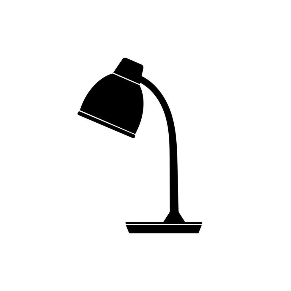 Desk lamp modern cartoon black silhouette vector