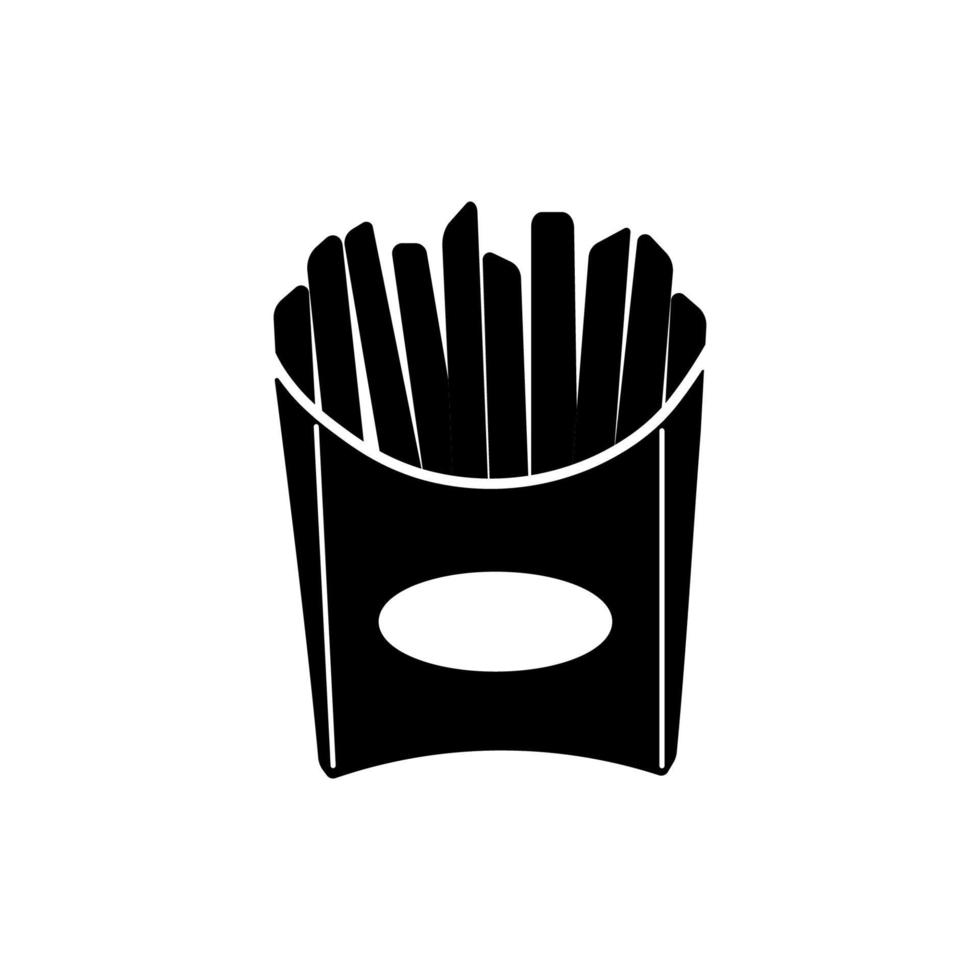 French fries silhouette icon vector