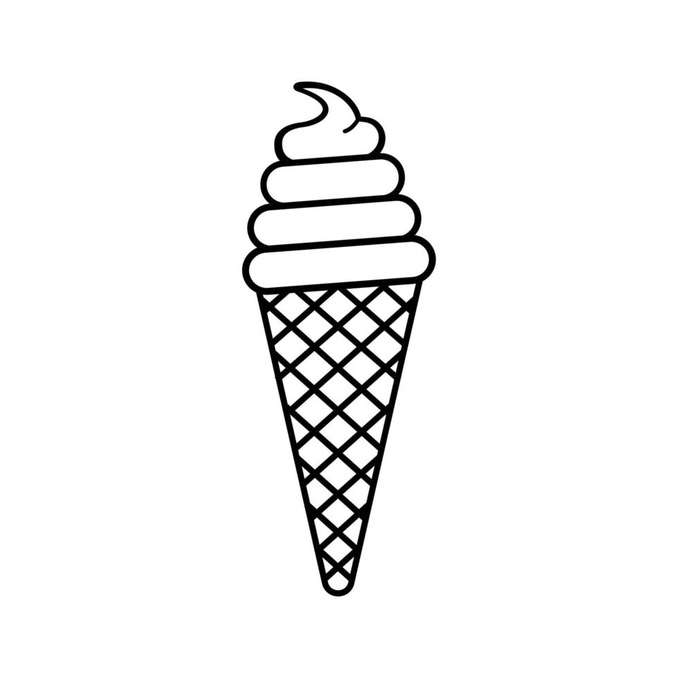 Ice cream outline icon vector