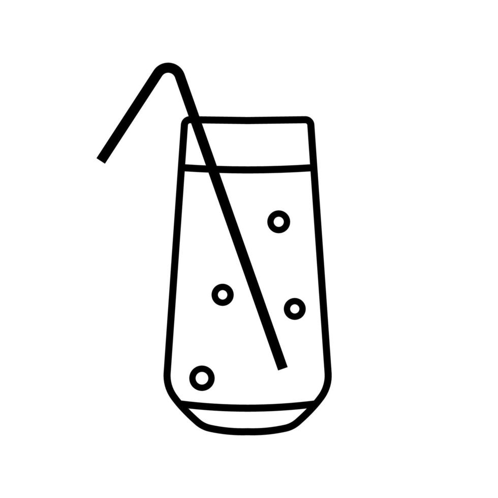 Outline glass juice icon vector