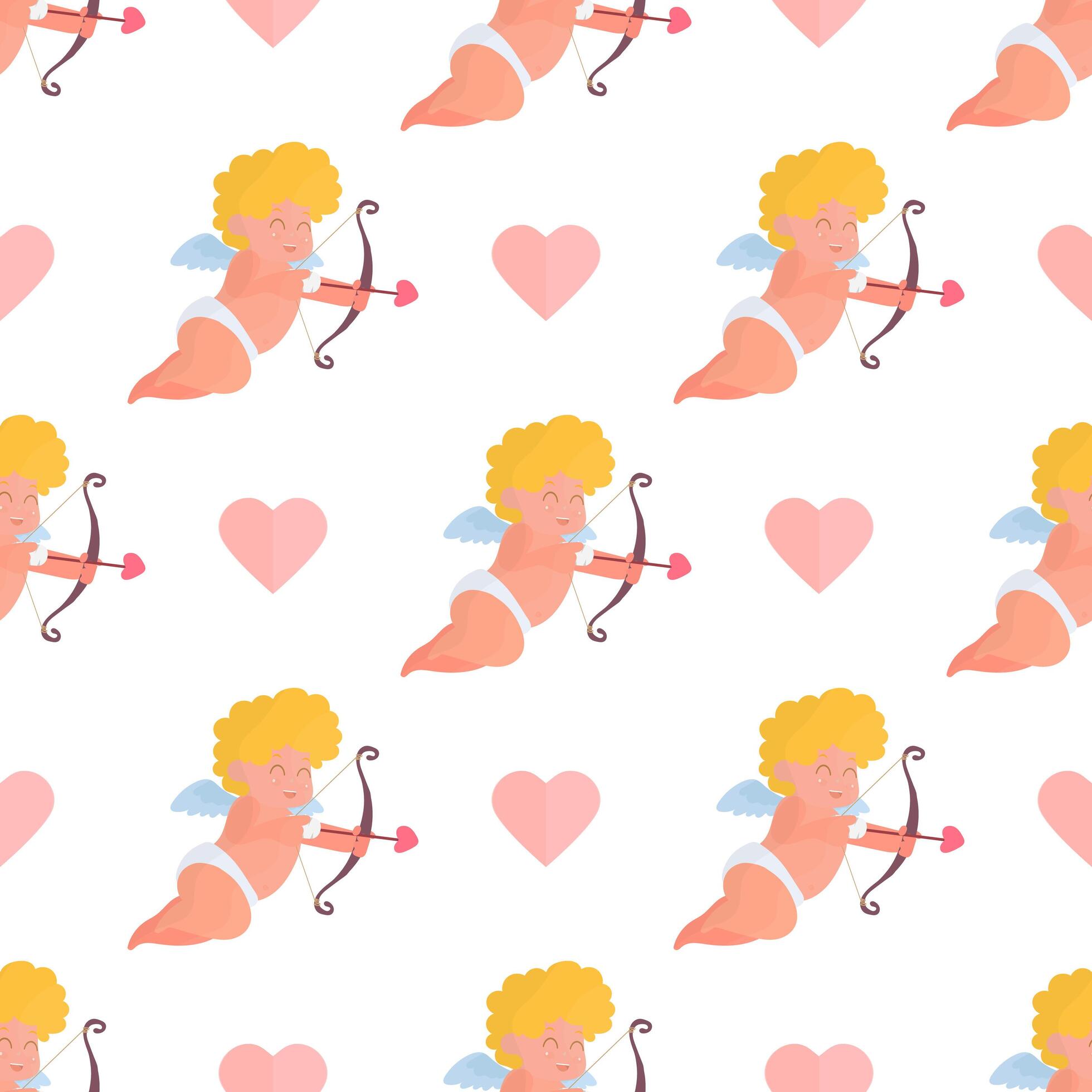 Seamless pattern with cupid. Festive pattern. Suitable for postcards