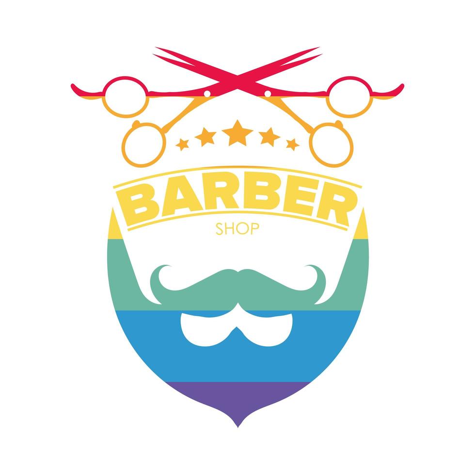 Logo for the barbershop with LGBT color. Isolated. Vector. vector
