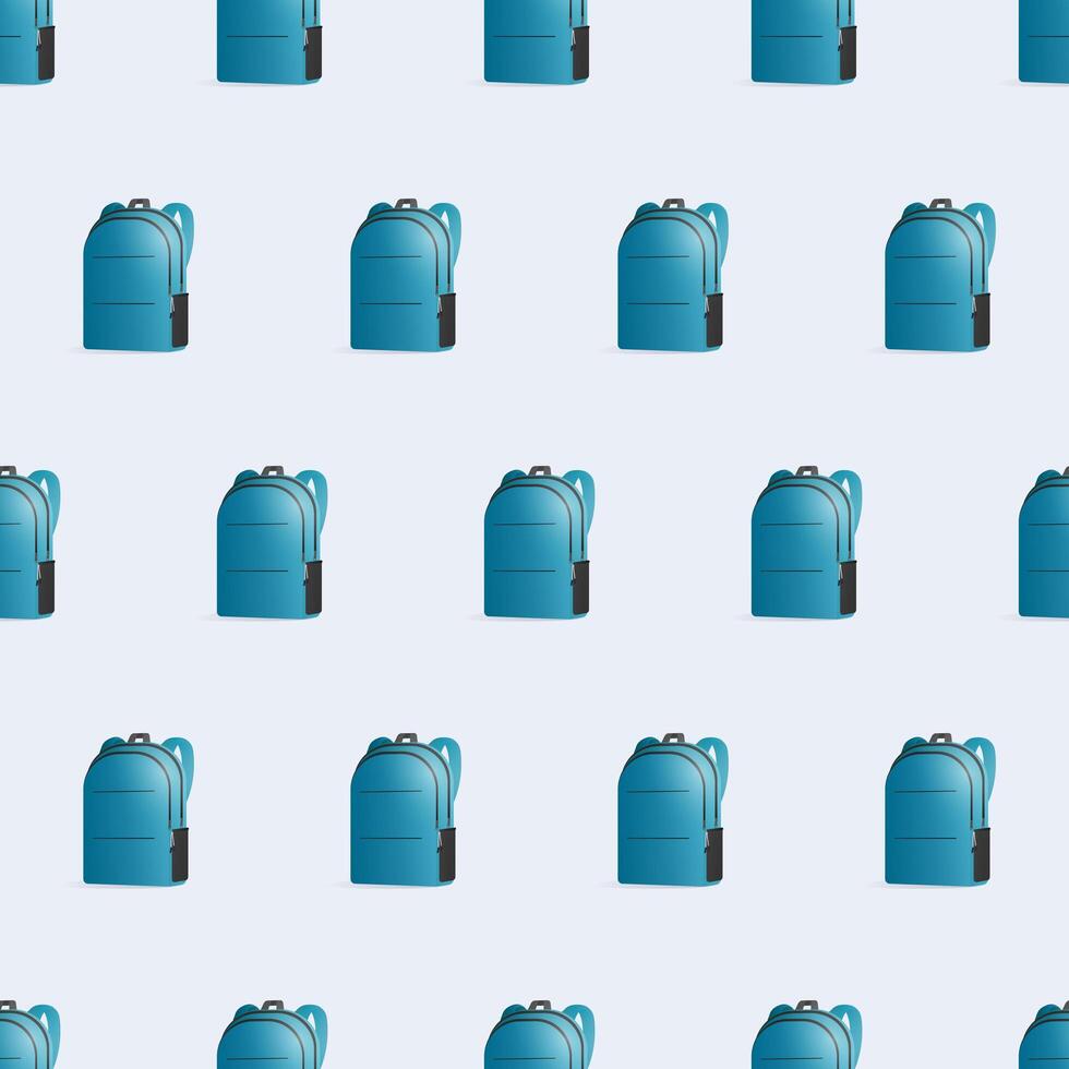 Seamless pattern with school backpacks. Endless background with a backpack. Good for travel and school backgrounds. Vector. vector