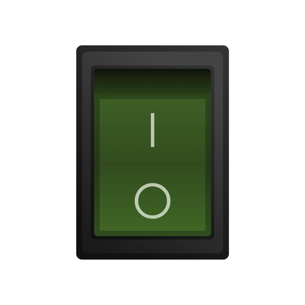Green large on and off button. Isolated. vector