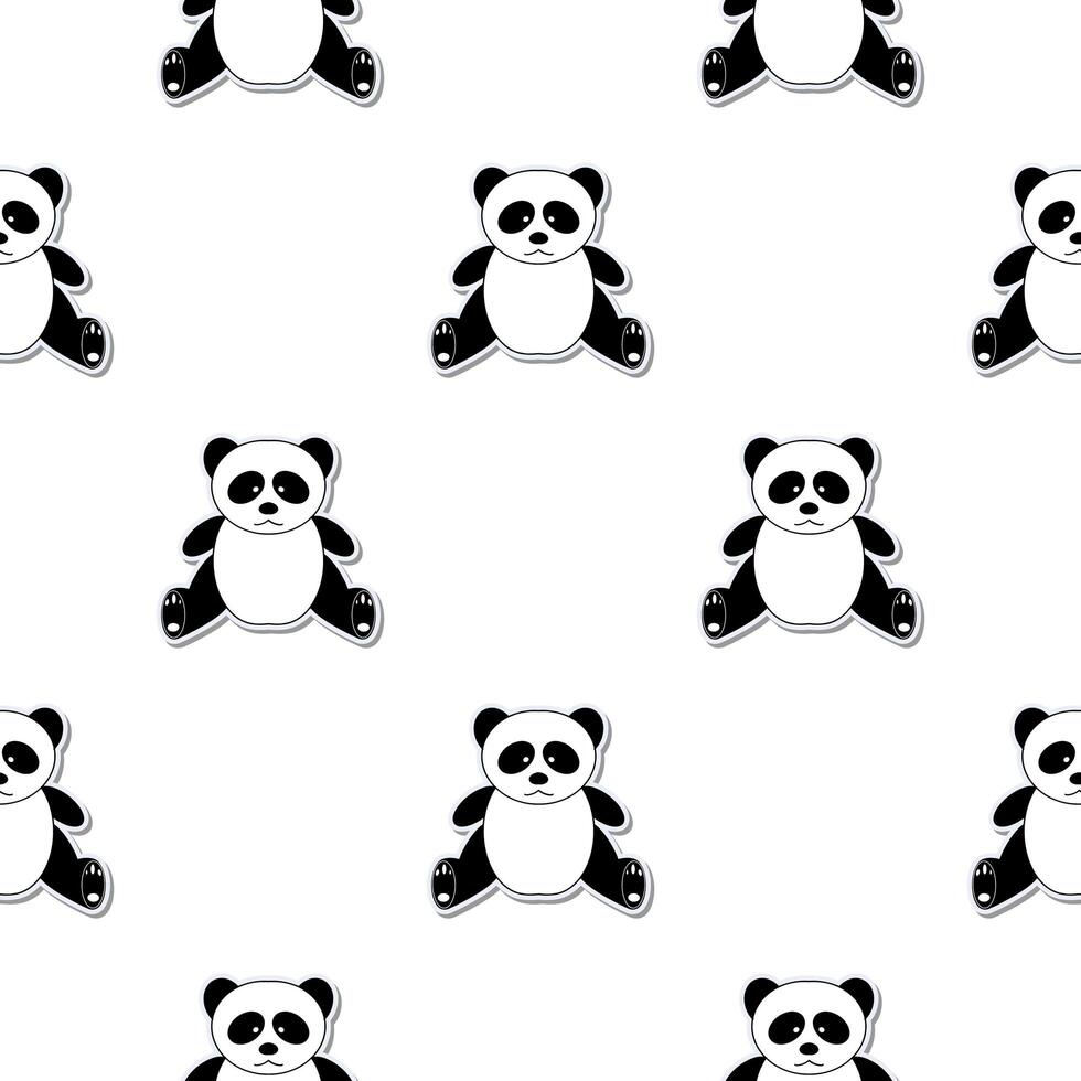 Seamless pattern with panda. Endless background. Good for postcards, prints, wrapping paper and backgrounds. Vector. vector