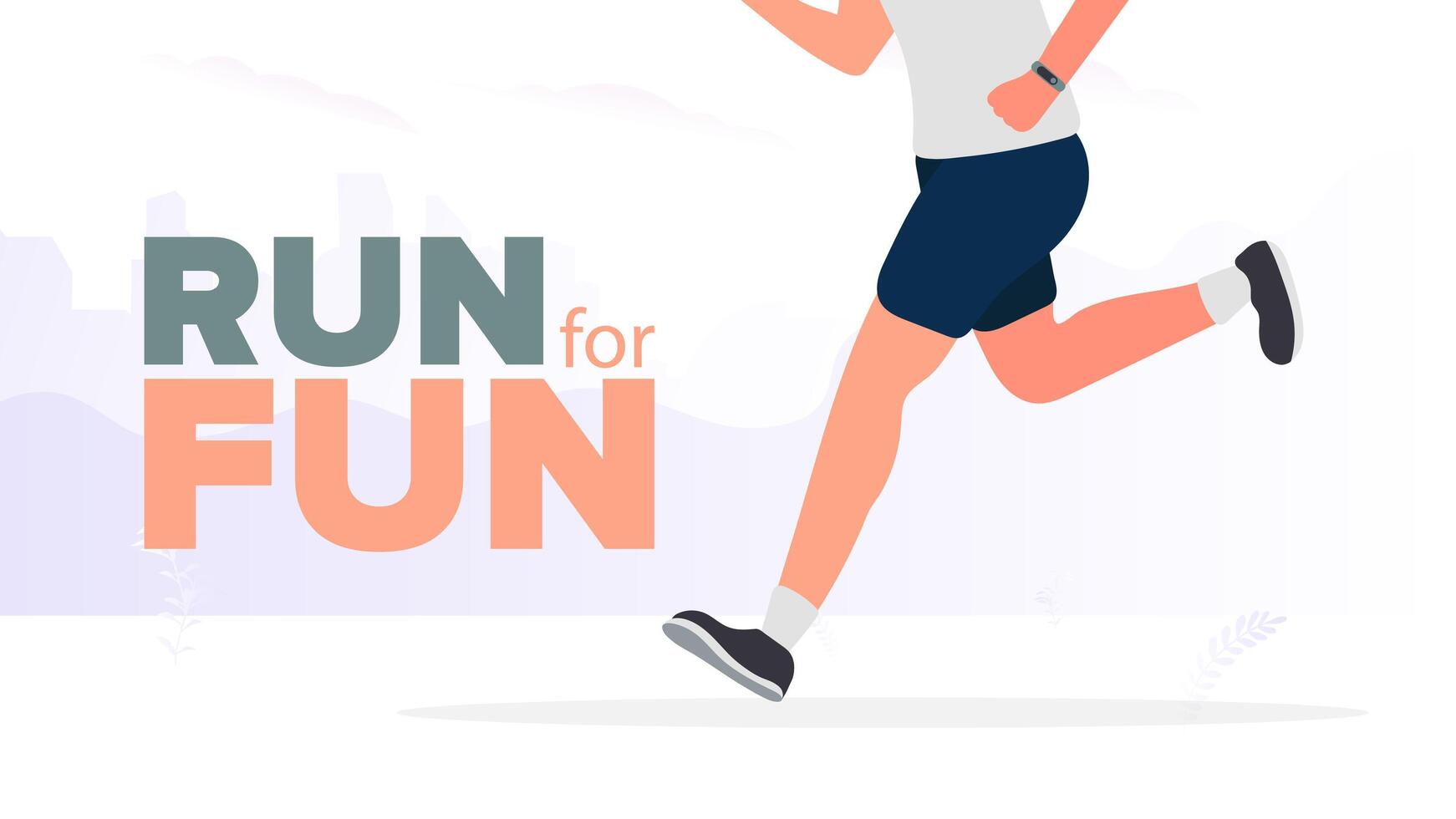 A person running with the words run for fun vector
