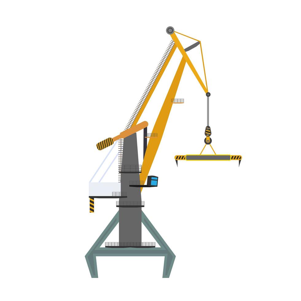 Industrial crane for lifting goods. Good for design on the topic of distribution, logistics and freight. Isolated. Vector. vector