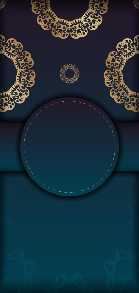 An elegant background with gold and blue ornamentation vector