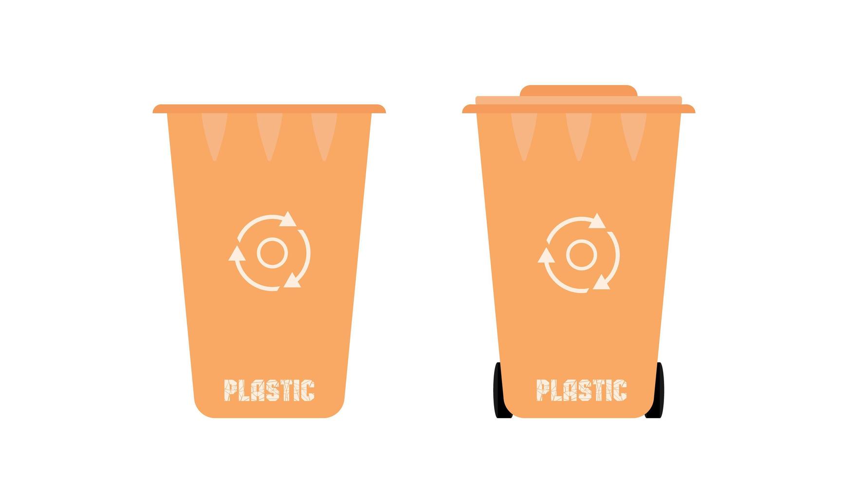 Yellow trash can in a flat style. Waste bin for metal. ECO concept. Vector. vector