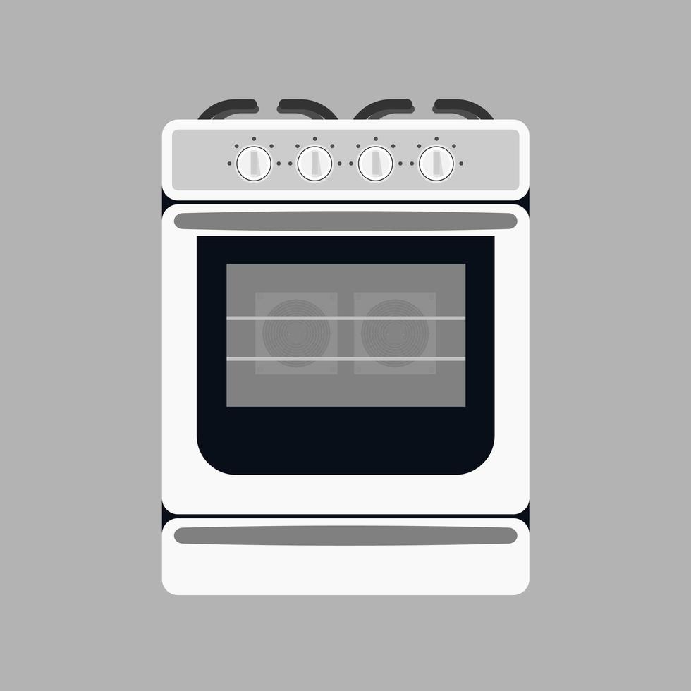 Estufa de cocina en estilo plano. Estufa moderna para la cocina. aislado. vector. vector