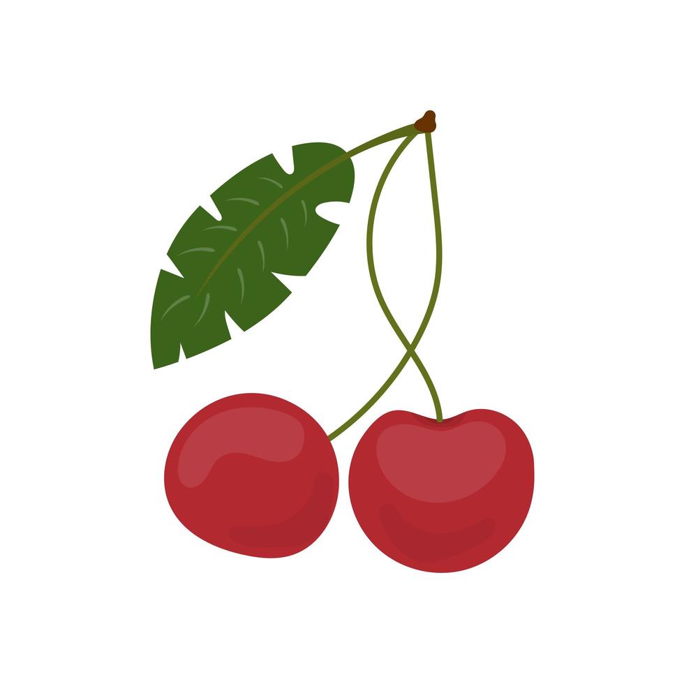 Cherry icon in a flat style. Sweet cherry isolated on a white background. Vector. vector