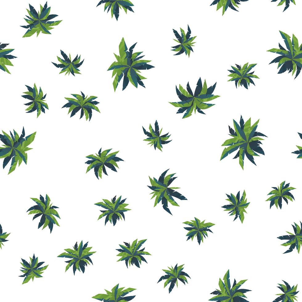 Seamless pattern from palm trees top view. vector