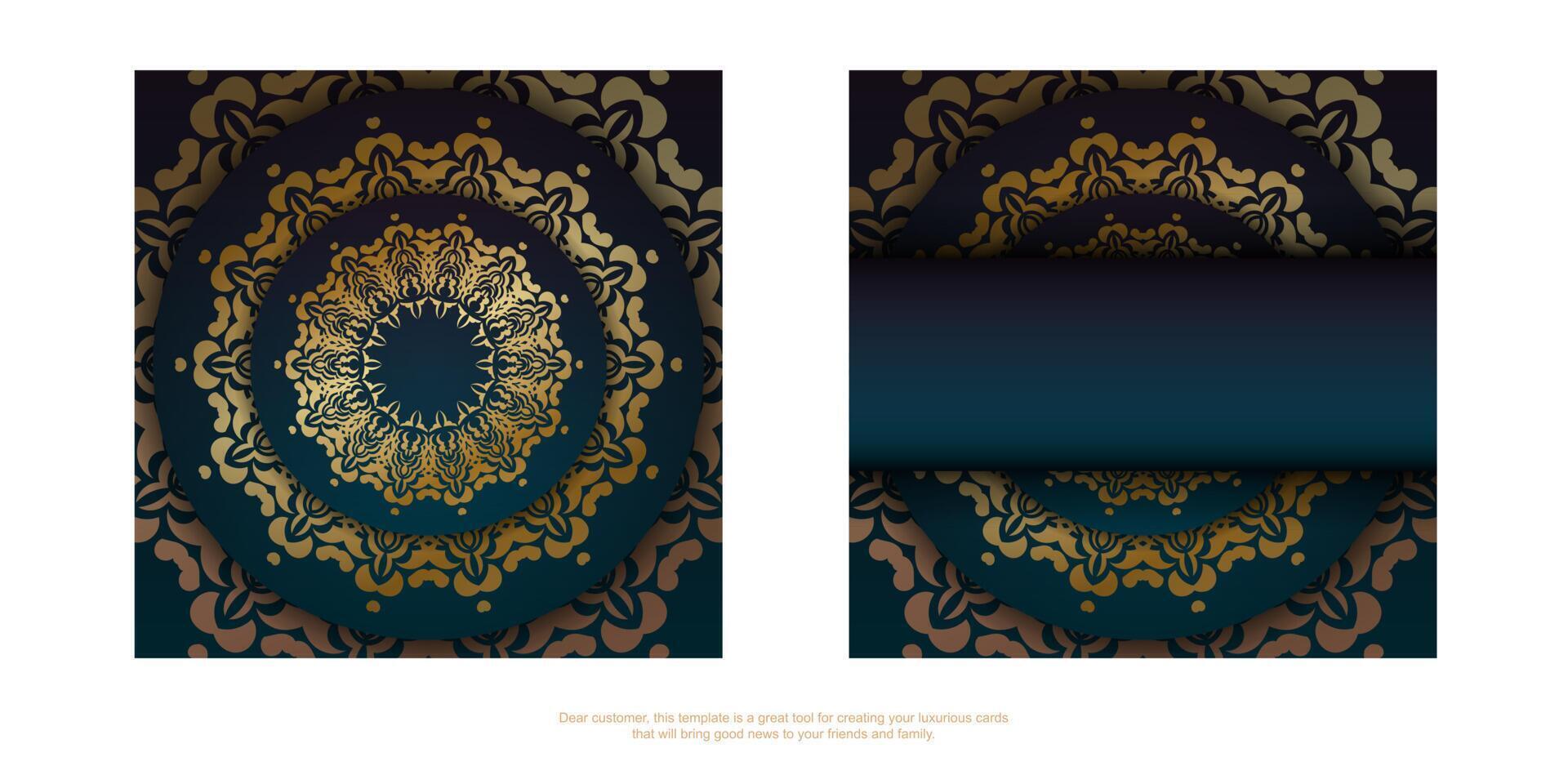 Two banners with gold and blue patterns vector