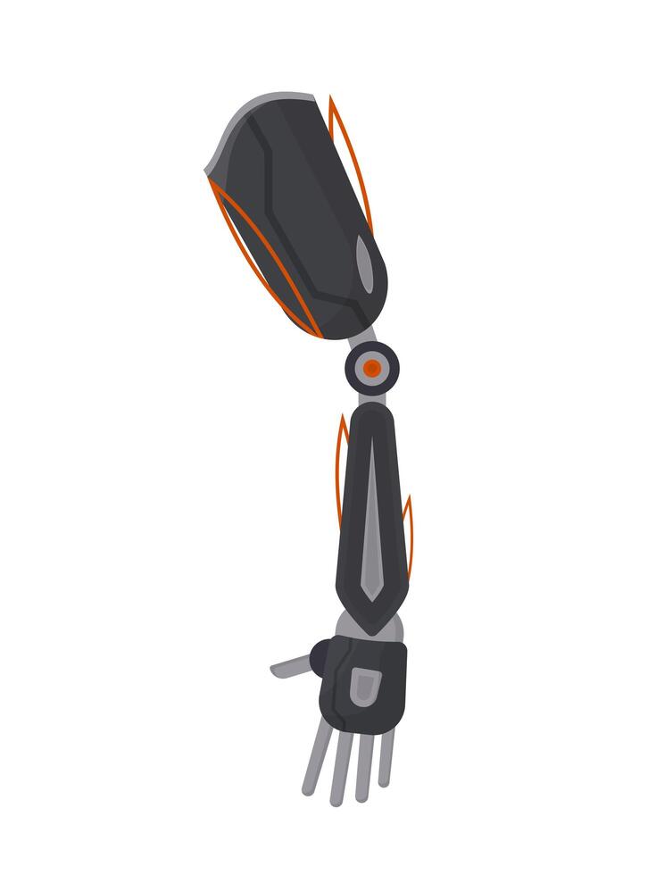 Robotic arm with hand, hand and wrist, hand and wrist, hand and wrist, hand vector