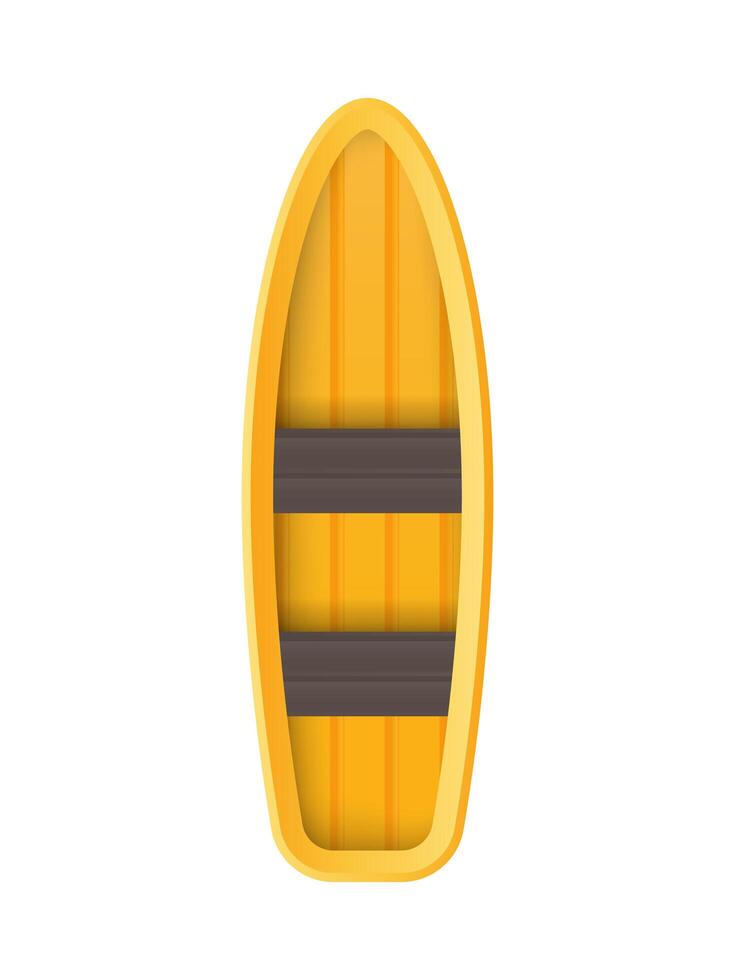 Yellow boat top view. For kayaking and rowing design. In cartoon style Isolated. Vector. vector