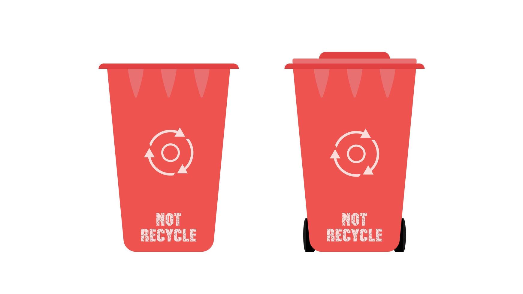 Red trash can in a flat style. ECO concept. Vector. vector