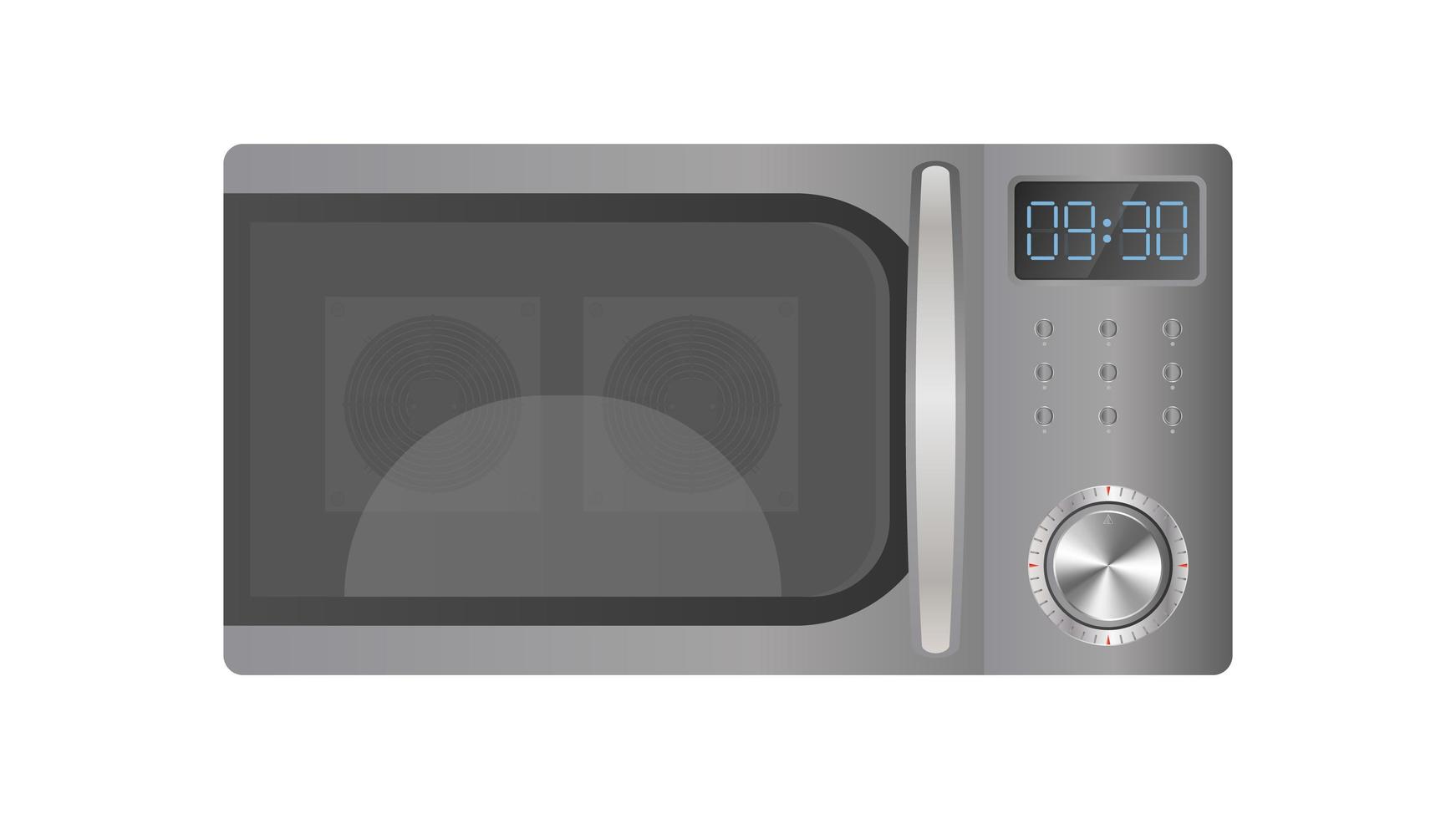 Microwave in a realistic style. Kitchen microwave oven isolated on a white background. Vector. vector