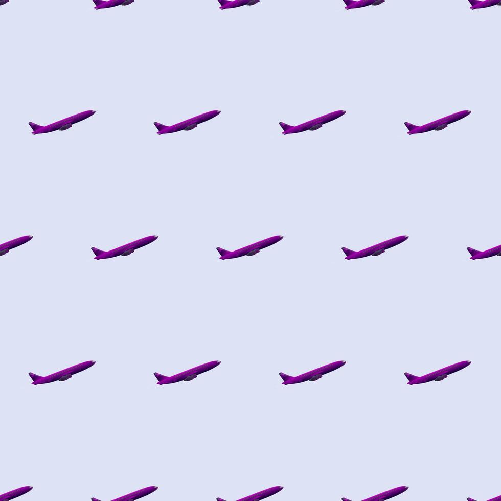 Seamless pattern Purple plane in 3d. Realistic plane. Vector. vector