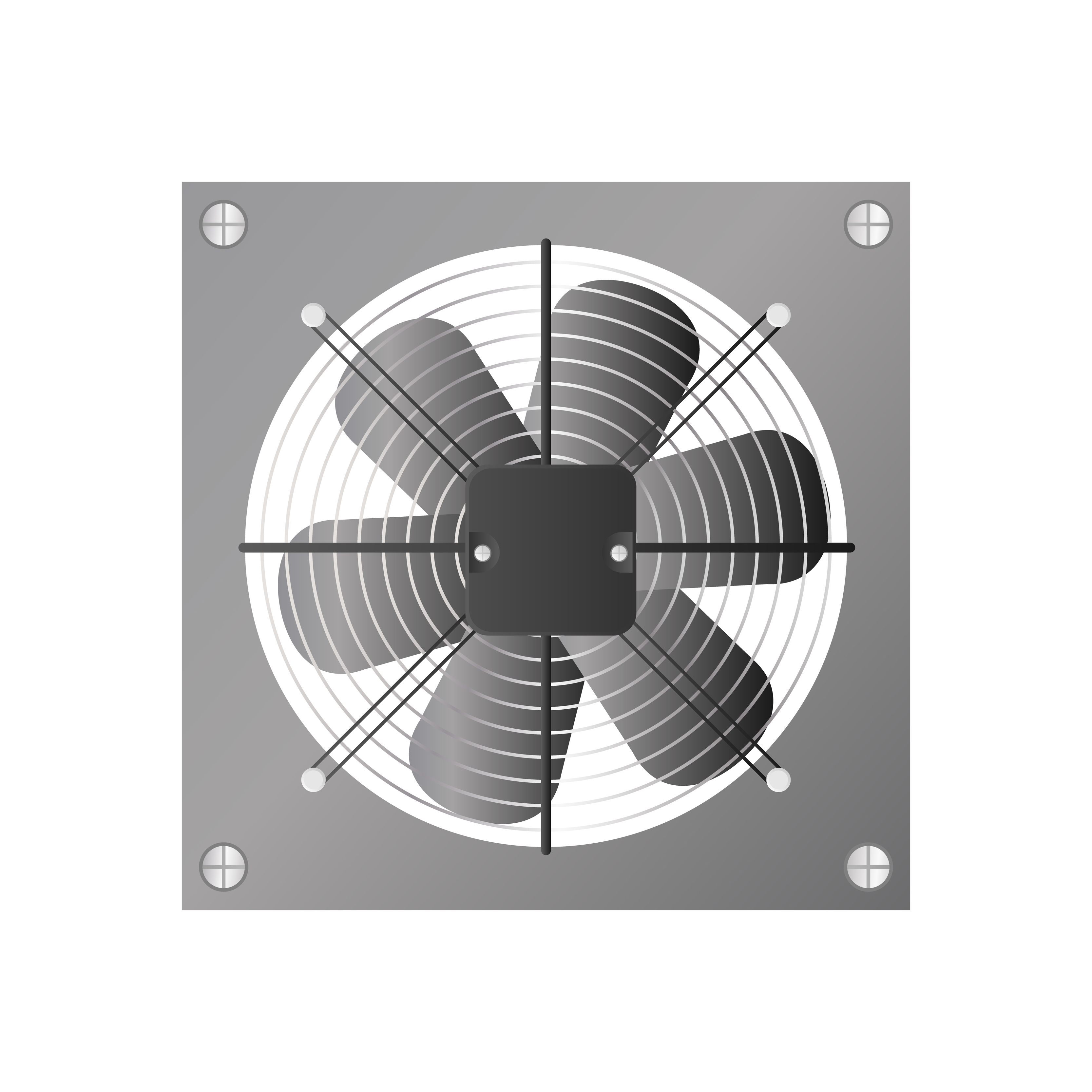 Realistic style exhaust fan. Fan, cooler for the computer. Isolated