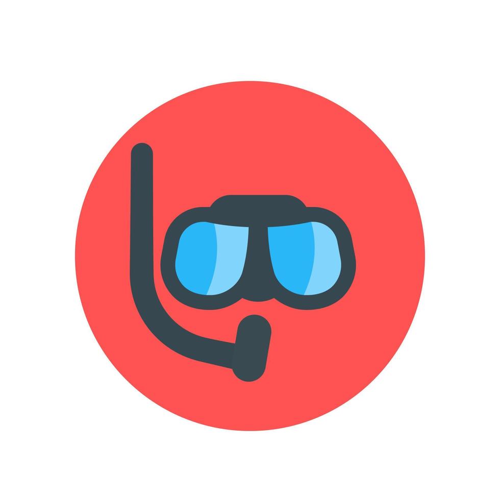Diving mask flat icon on white, vector illustration