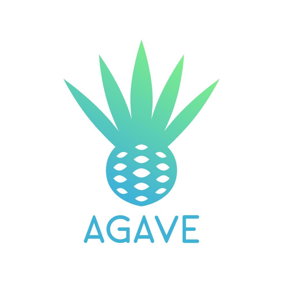 Agave plant, flower logo template isolated on white vector