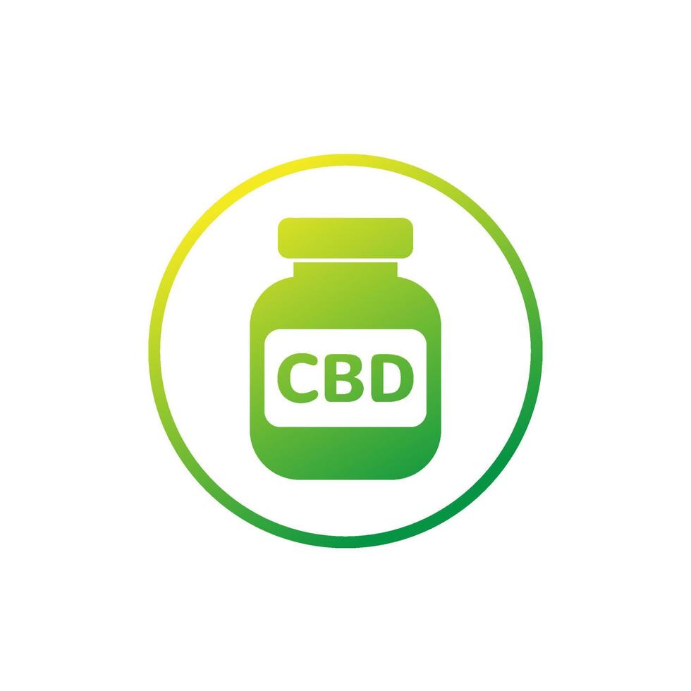 CBD oil bottle icon in circle vector