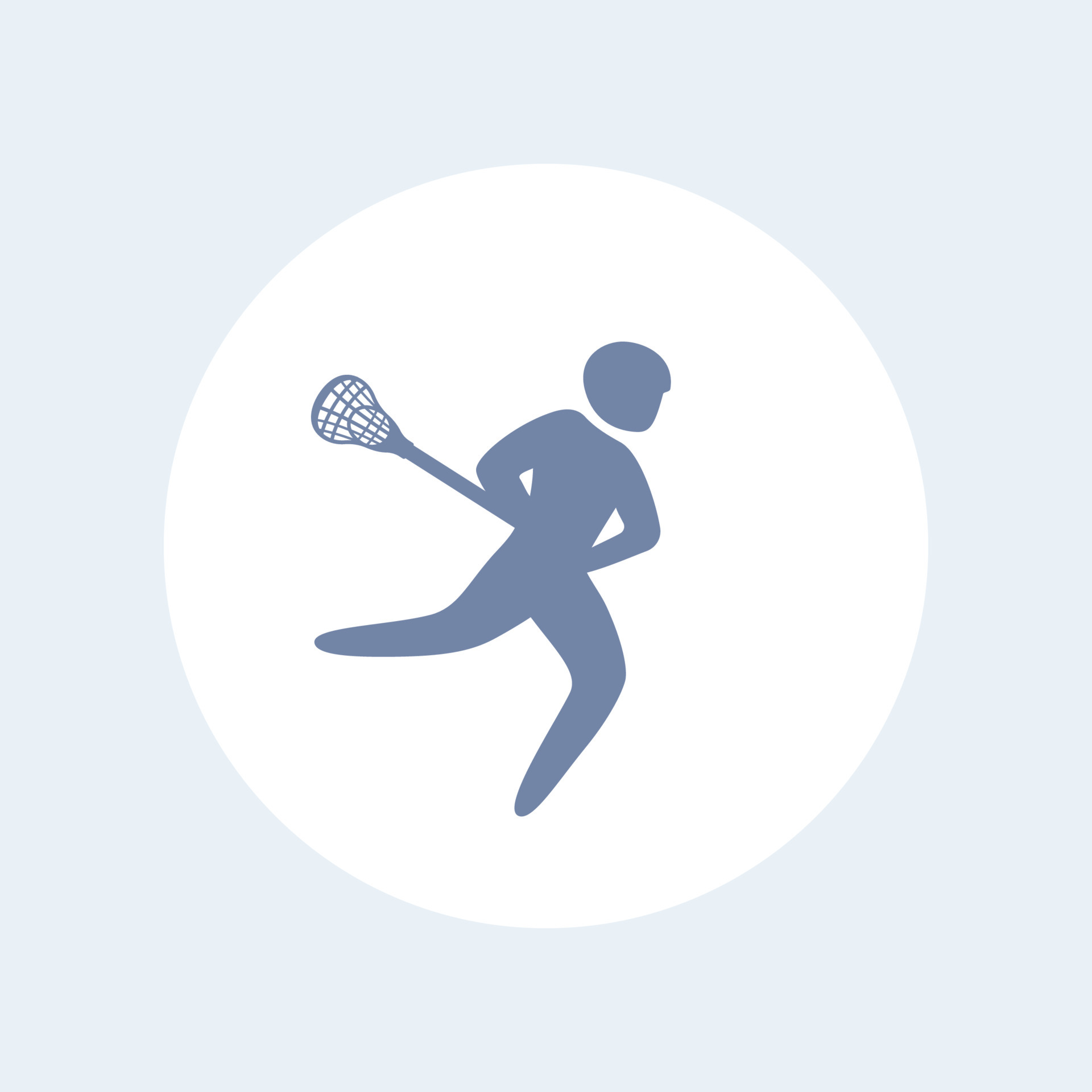 Lacrosse player icon, lacrosse sign, isolated icon, lacrosse pictogram