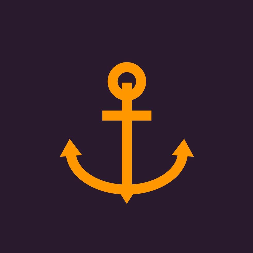 Nautical anchor icon vector