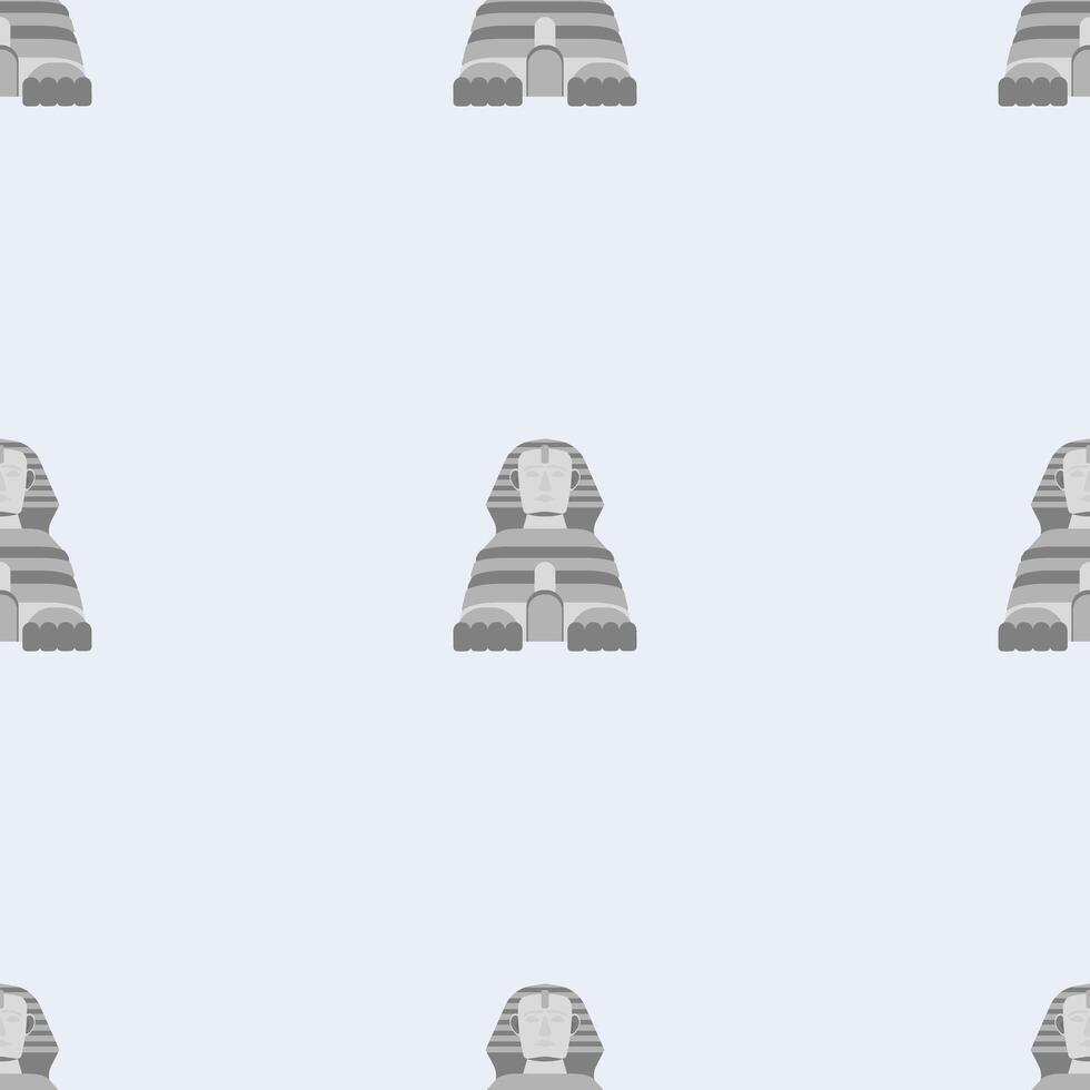 Seamless pattern with Great Sphinx. Egyptian Sphinx. Suitable for backgrounds, postcards, and wrapping paper. Vector. vector