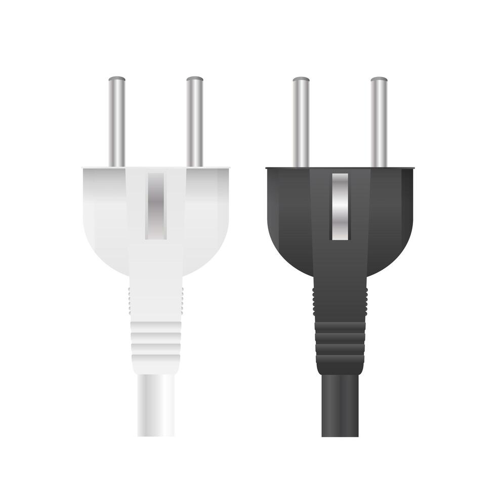 Two different types of power cords on a white background vector