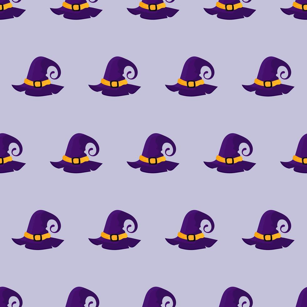 Halloween seamless pattern with witch hat. Endless background. Vector ...