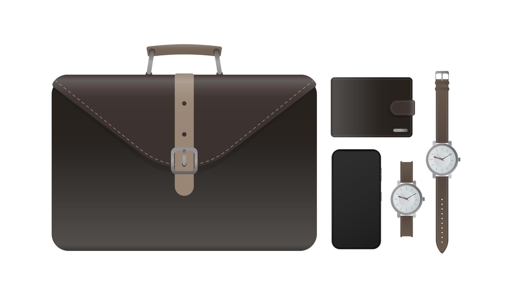 A set of items for a business person vector