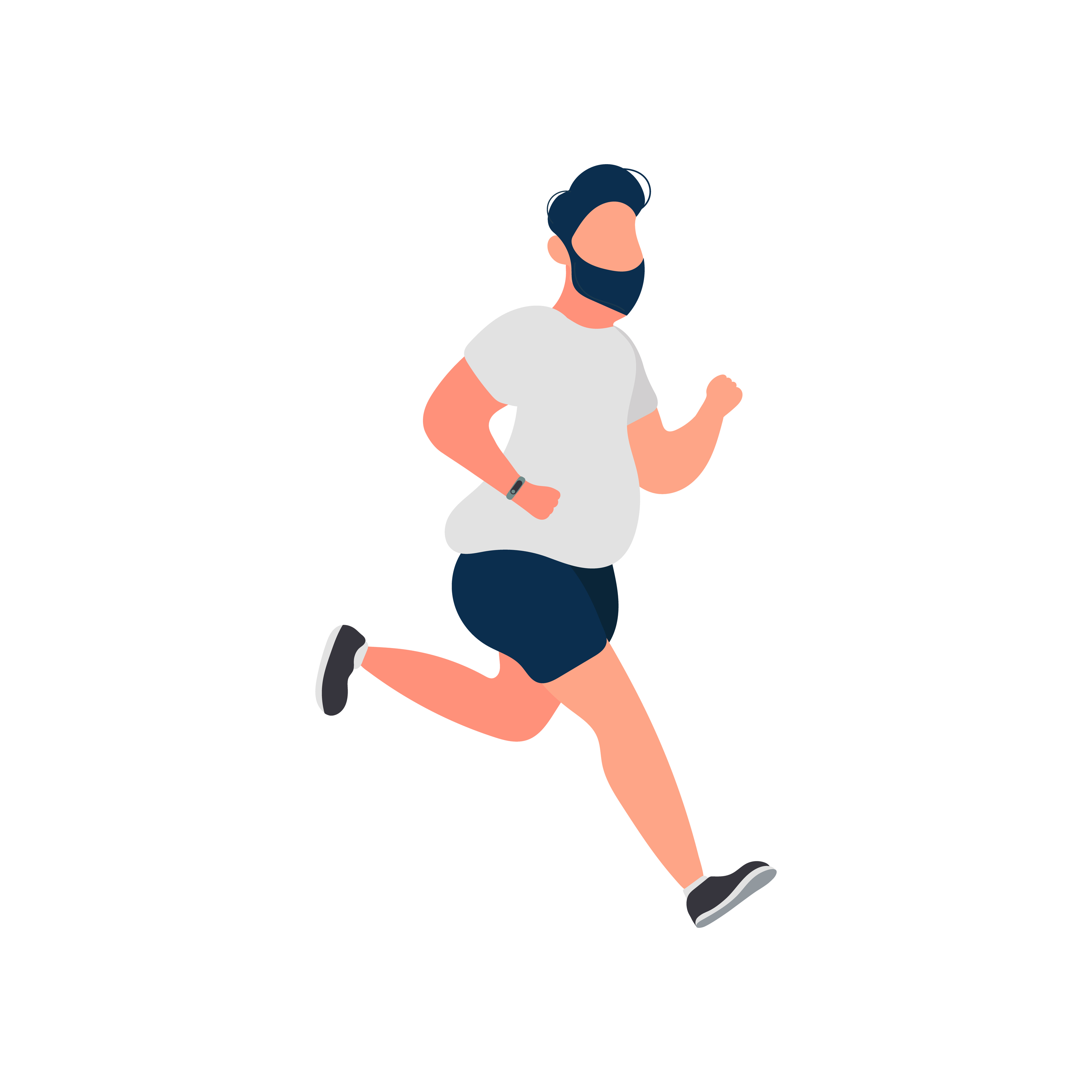 Fat man is running. Running fat guy. The concept of weight loss and a healthy lifestyle