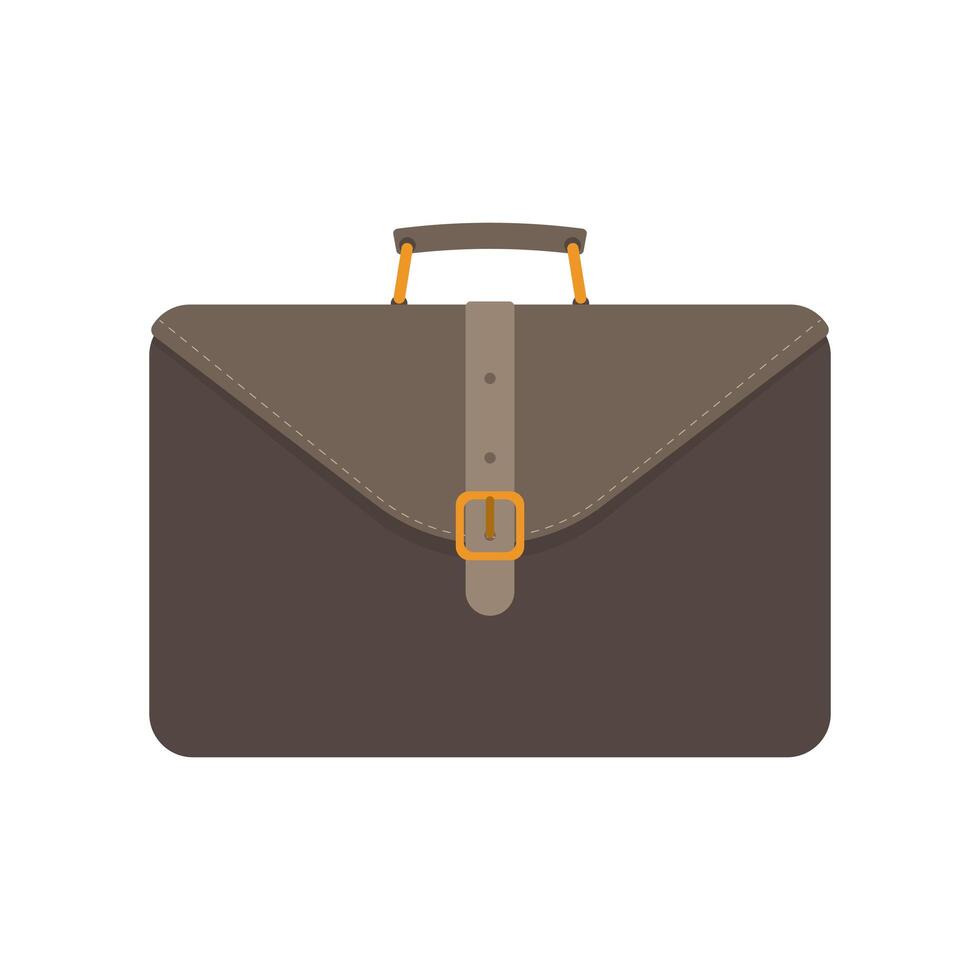 Brown business suitcase. Suitcase for documents or laptop. Realistic style. Isolated. Vector. vector