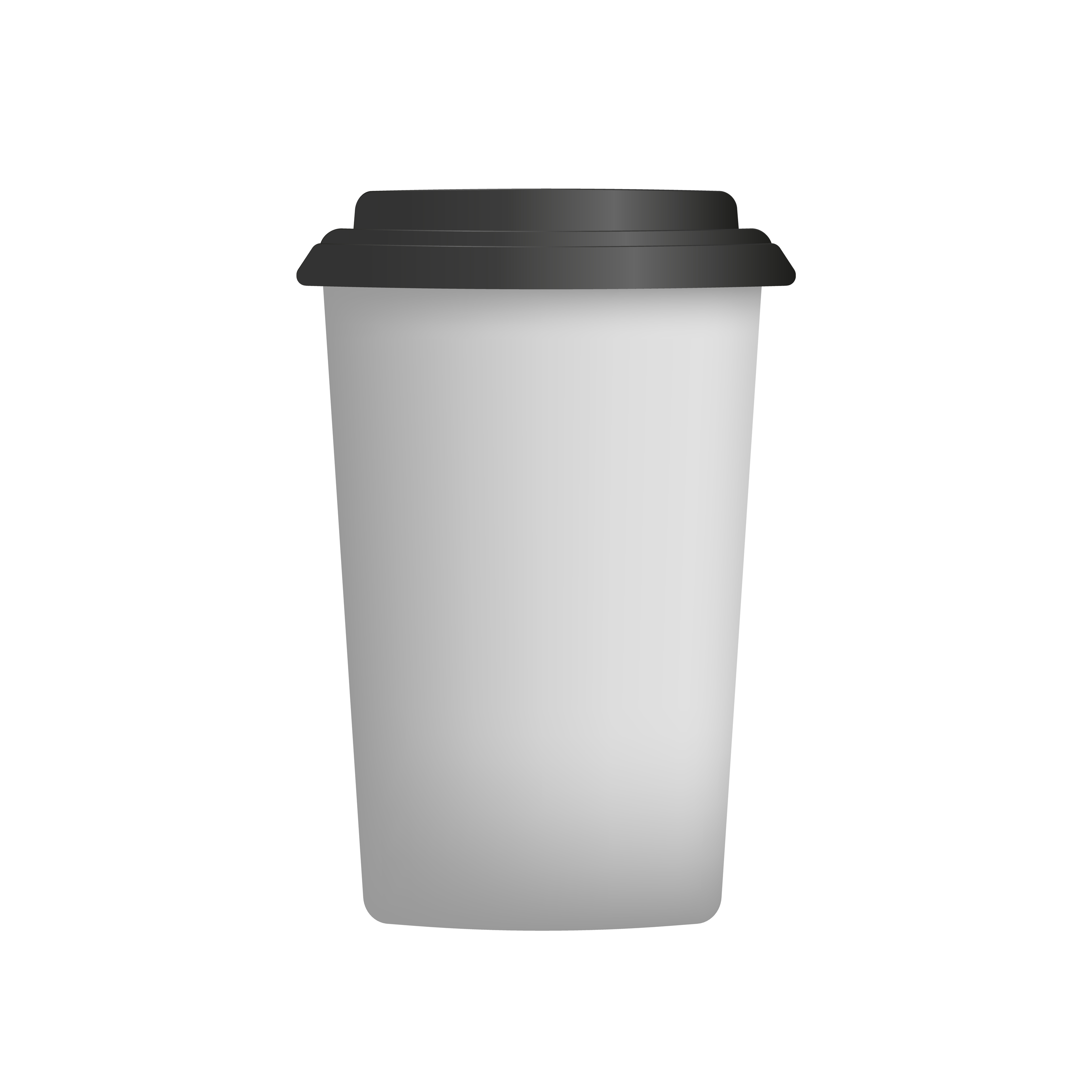 White plastic cup for coffee in 3d. Paper coffee cup vector. Isolated