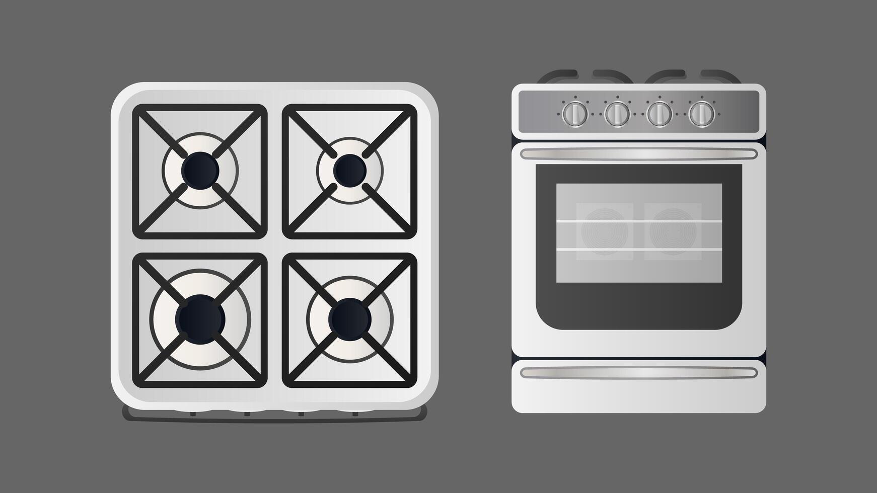 Stove in a realistic style. Modern oven for the kitchen. Isolated. Vector. vector
