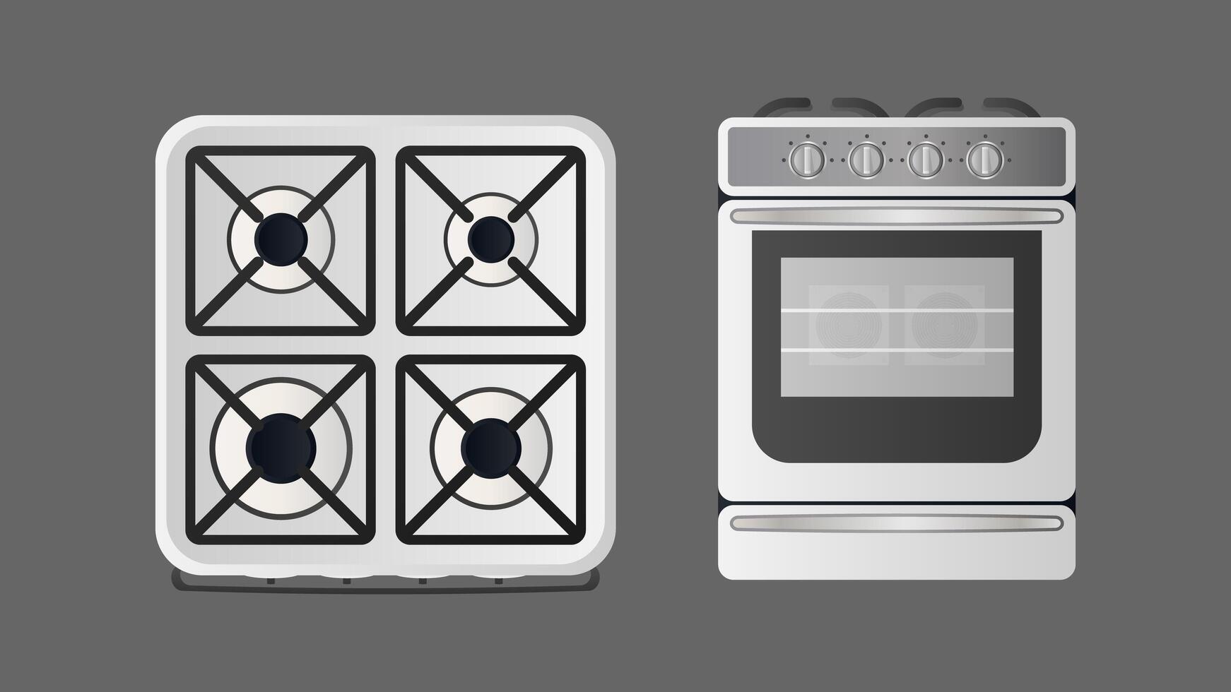 estufa en un estilo realista. Horno moderno para la cocina. aislado. vector. vector