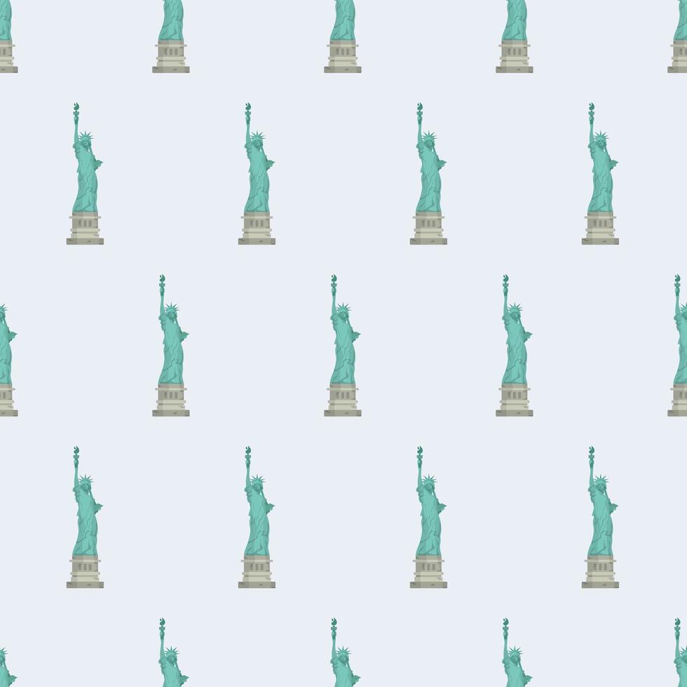 Seamless pattern with statue of liberty. Endless background. Good for postcards, prints, wrapping paper and backgrounds. Vector. vector