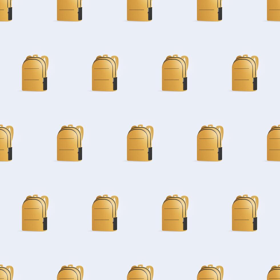 Seamless pattern with school backpacks. Endless background with a backpack. Good for travel and school backgrounds. . vector