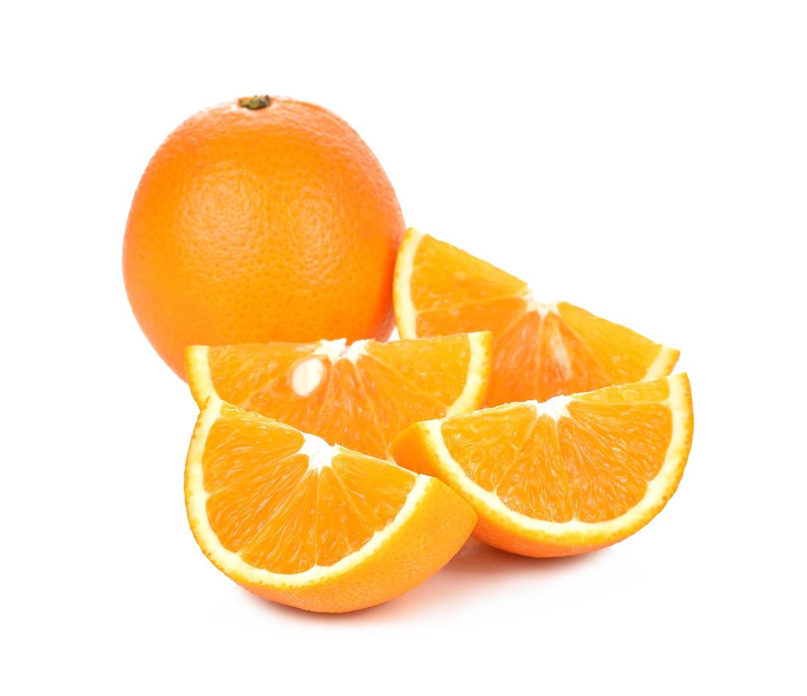 Orange fruit isolated on white photo